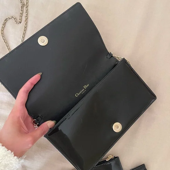 Dior black patent lady dior pouch - Picture 4 of 4